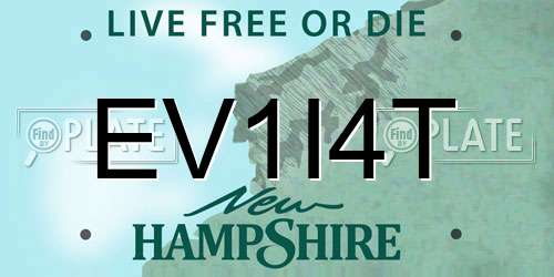 EV1I4T New Hampshire License Plate