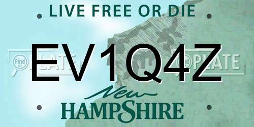 EV1Q4Z New Hampshire License Plate