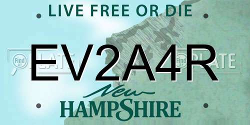 EV2A4R New Hampshire License Plate
