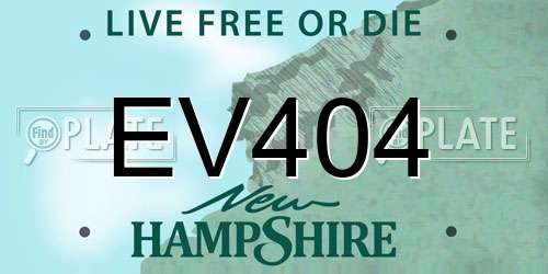 EV404 New Hampshire License Plate
