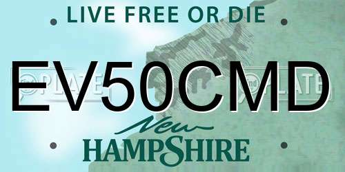 EV50CMD New Hampshire License Plate