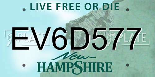 EV6D577 New Hampshire License Plate
