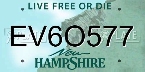 EV6O577 New Hampshire License Plate
