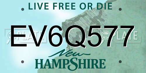 EV6Q577 New Hampshire License Plate