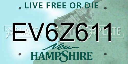 EV6Z611 New Hampshire License Plate