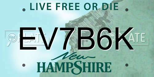 EV7B6K New Hampshire License Plate