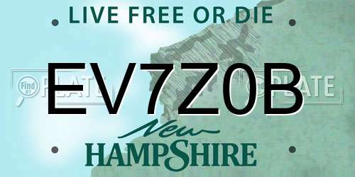 EV7Z0B New Hampshire License Plate