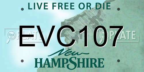 EVC107 New Hampshire License Plate