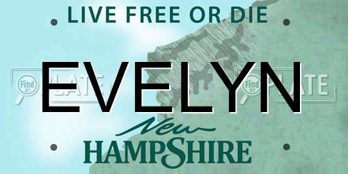 EVELYN New Hampshire License Plate