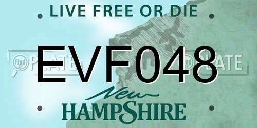EVF048 New Hampshire License Plate