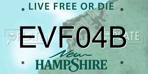 EVF04B New Hampshire License Plate