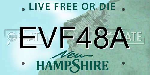 EVF48A New Hampshire License Plate