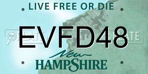 EVFD48 New Hampshire License Plate