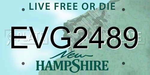 EVG2489 New Hampshire License Plate