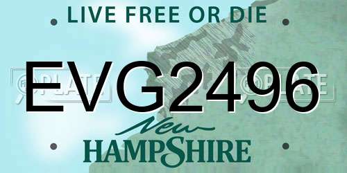 EVG2496 New Hampshire License Plate