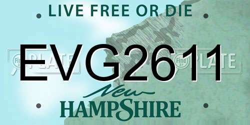 EVG2611 New Hampshire License Plate