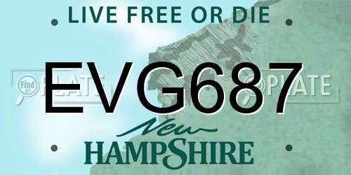 EVG687 New Hampshire License Plate