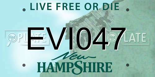EVI047 New Hampshire License Plate