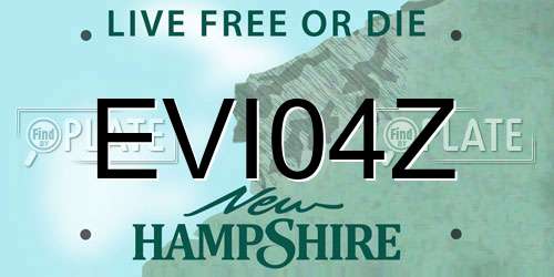 EVI04Z New Hampshire License Plate