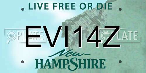EVI14Z New Hampshire License Plate