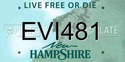EVI481 New Hampshire License Plate