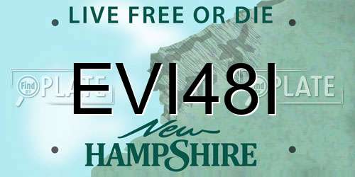 EVI48I New Hampshire License Plate