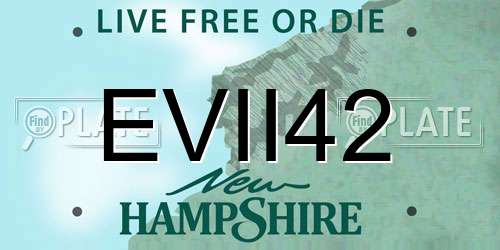 EVII42 New Hampshire License Plate