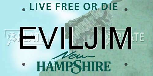 EVILJIM New Hampshire License Plate