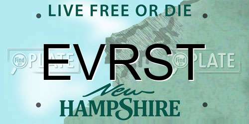 EVRST New Hampshire License Plate