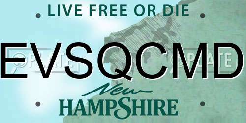 EVSQCMD New Hampshire License Plate