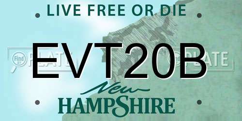 EVT20B New Hampshire License Plate