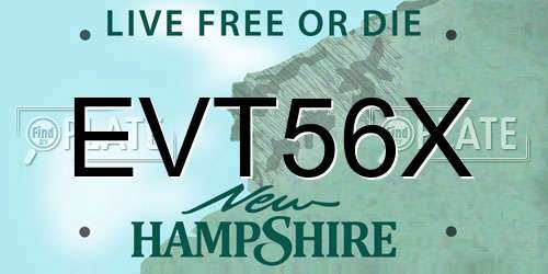 EVT56X New Hampshire License Plate