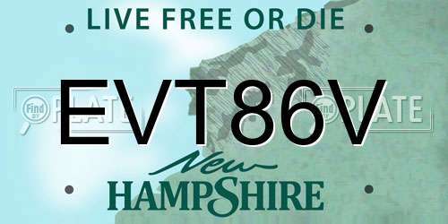 EVT86V New Hampshire License Plate
