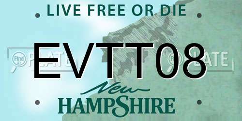 EVTT08 New Hampshire License Plate
