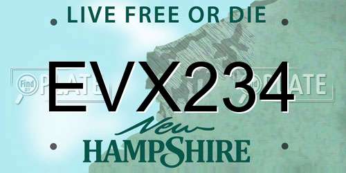 EVX234 New Hampshire License Plate