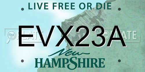 EVX23A New Hampshire License Plate