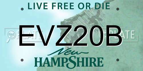 EVZ20B New Hampshire License Plate
