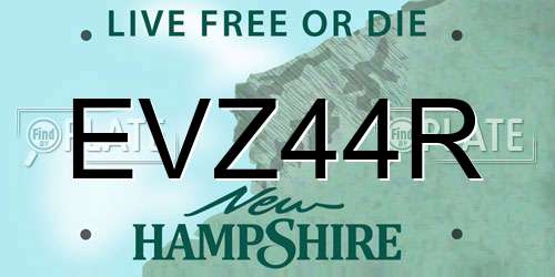 EVZ44R New Hampshire License Plate