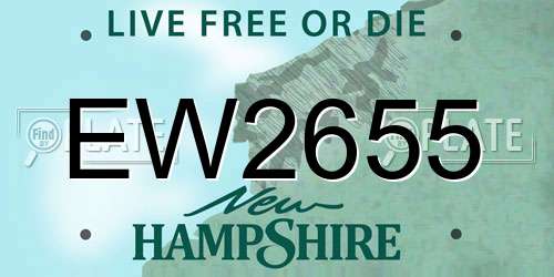 EW2655 New Hampshire License Plate