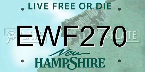 EWF270 New Hampshire License Plate