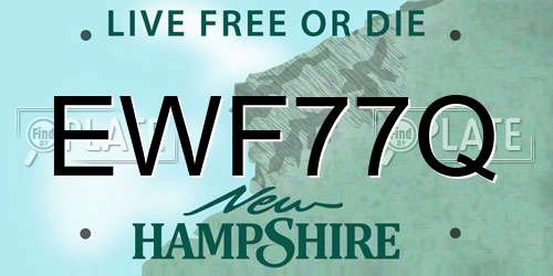 EWF77Q New Hampshire License Plate