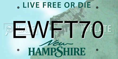 EWFT70 New Hampshire License Plate