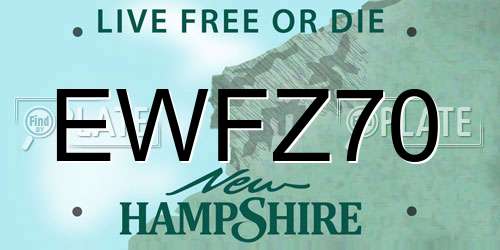 EWFZ70 New Hampshire License Plate