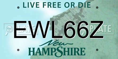 EWL66Z New Hampshire License Plate