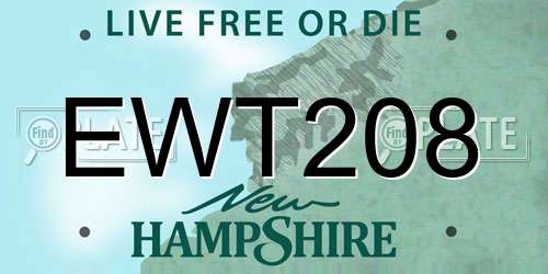 EWT208 New Hampshire License Plate