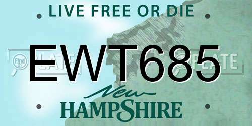 EWT685 New Hampshire License Plate