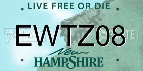 EWTZ08 New Hampshire License Plate