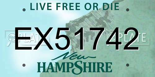 EX51742 New Hampshire License Plate