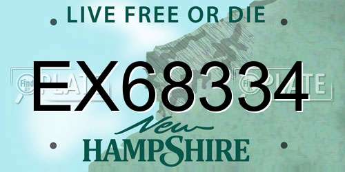 EX68334 New Hampshire License Plate