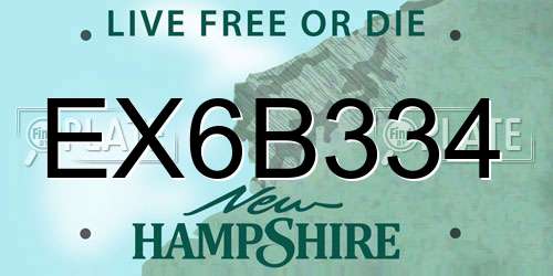 EX6B334 New Hampshire License Plate
